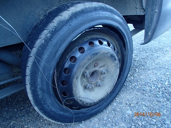 Old stale donut tire....but saved our butt